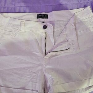 Forever 21 White Jean Shorts